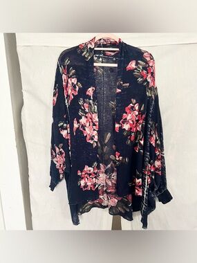 Anthropologie Knitted & Knotted Floral Cardigan Sweater